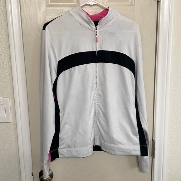 Izod - black, pink, and white full zip jacket - Picture 1 of 8